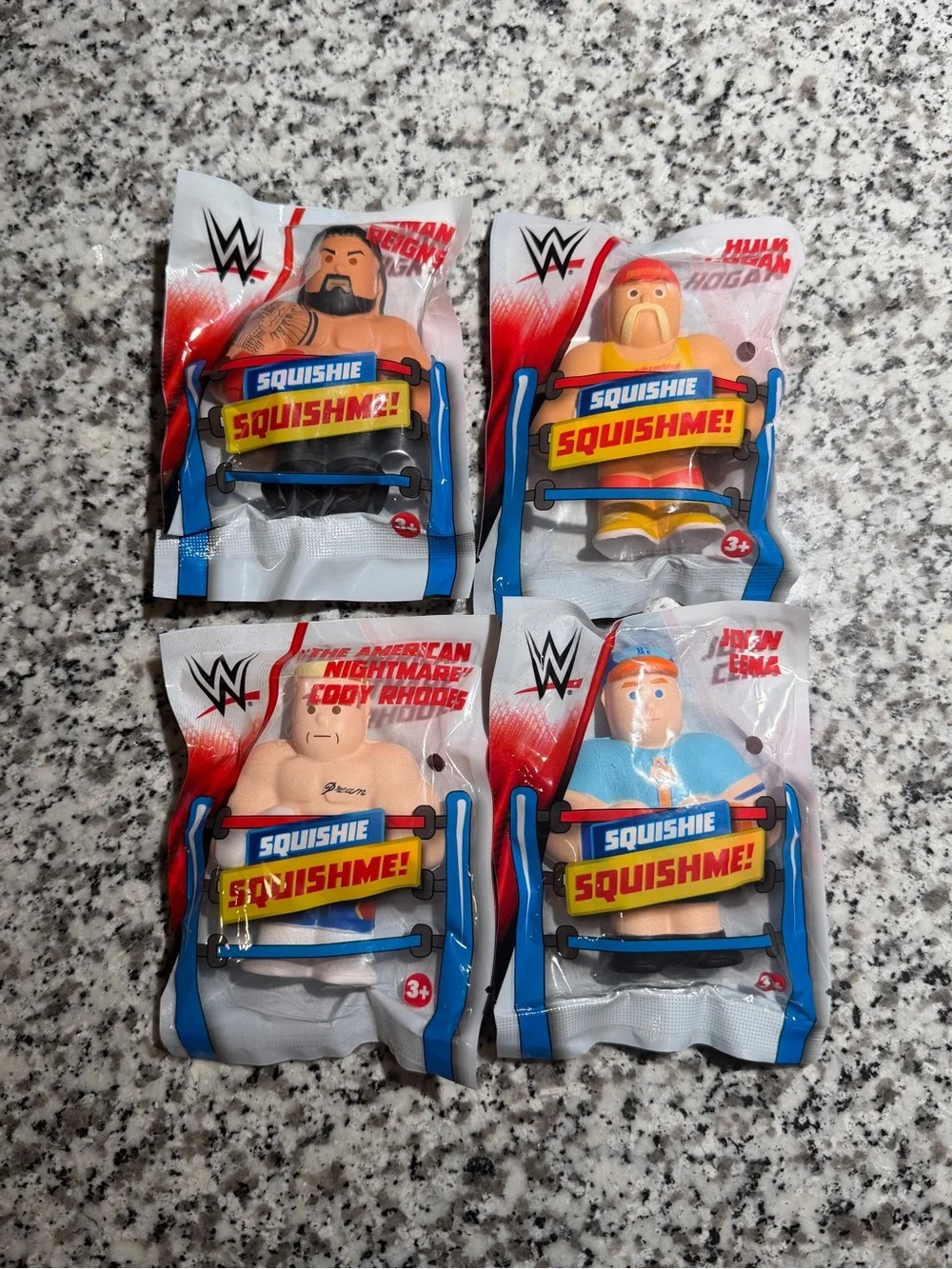 WWE Squishie SquishMe! Complete Set Of 4 New Figures Rhodes Reigns Cena Hogan